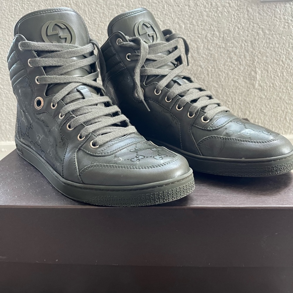 High top Gucci shoes(dark green)